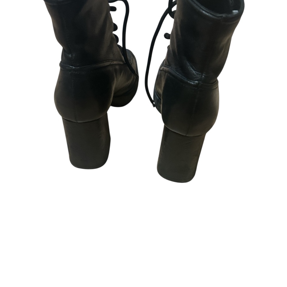 SCHUTZ Black Moto Lace-Up Boots - Picture 3 of 4